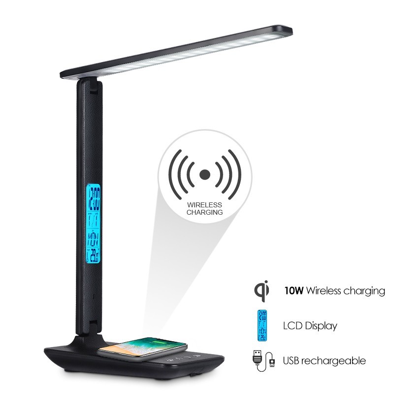 Desk Lamp, Desk Light with Wireless Charger, USB Charging Port, Dimmable Office gallery