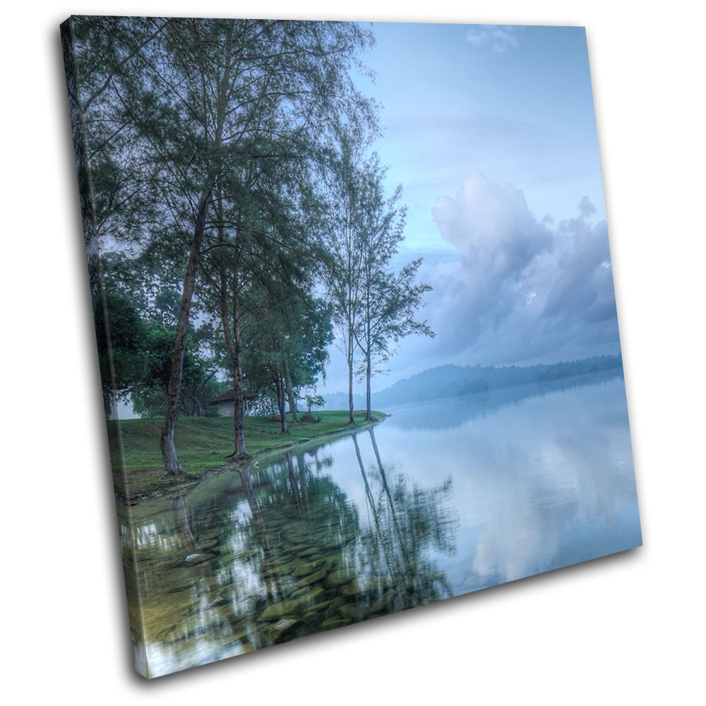 Lake Trees Cloudscape Sunset Seascape SINGLE CANVAS WALL ART Picture Print gallery