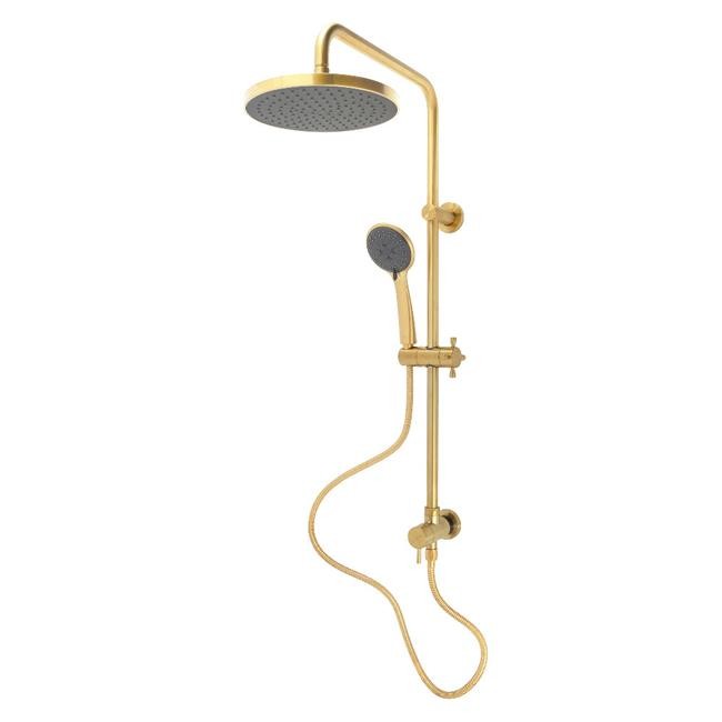 Concord Wall Mount Rain Drop Shower System with Hand Shower - Brushed Brass gallery