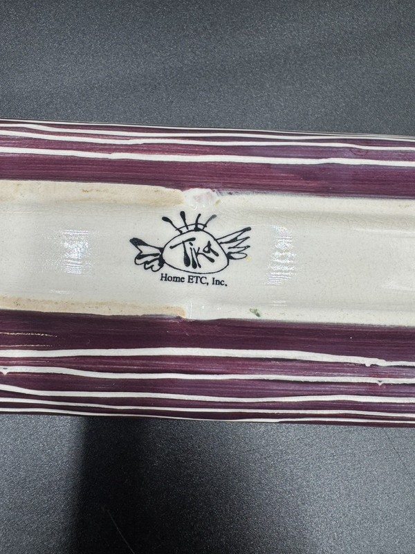 Rare Hand Painted Tika Narrow Rectangle Serving Platter by Home ETC. gallery