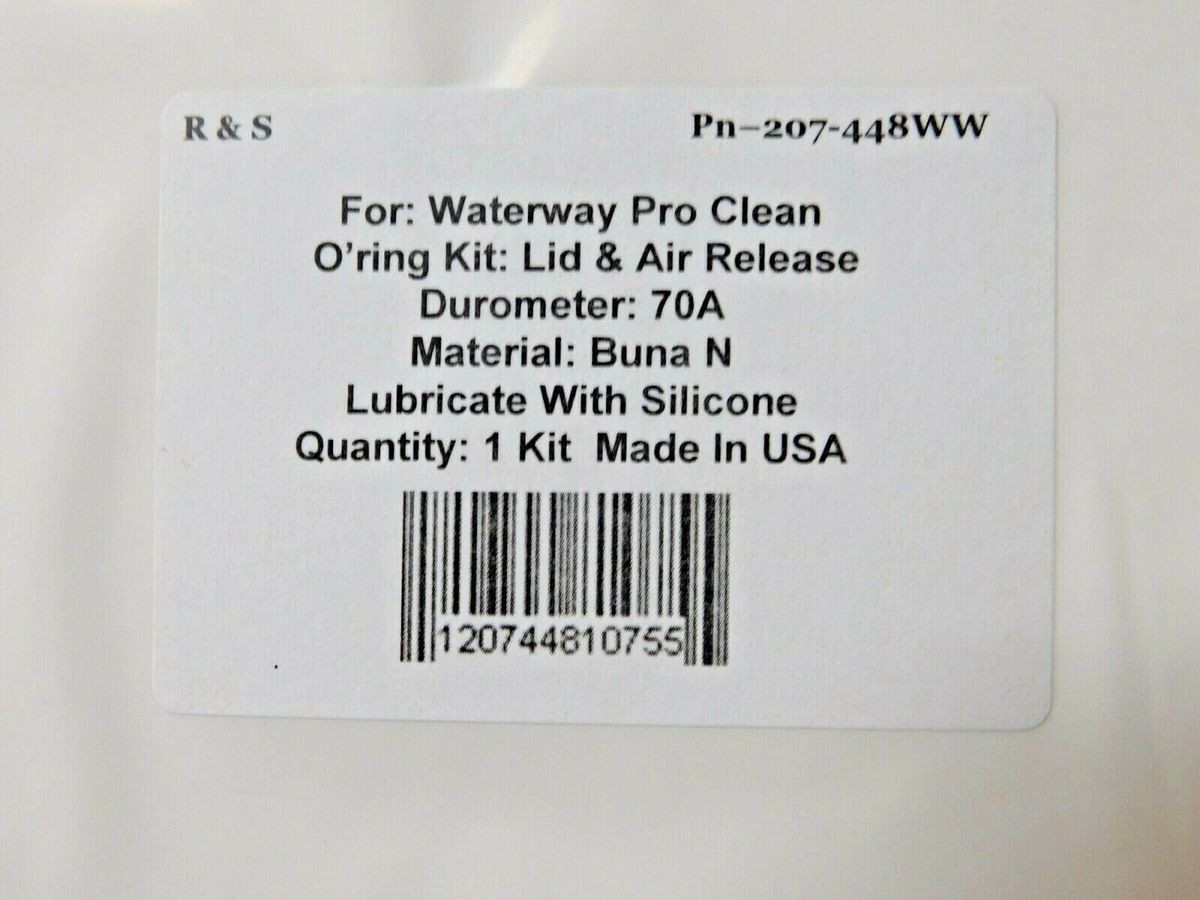 Waterway Pro Clean Filter O'ring Kit / R&S 207-448WW / Mat. Buna N / FDA NSF61 gallery
