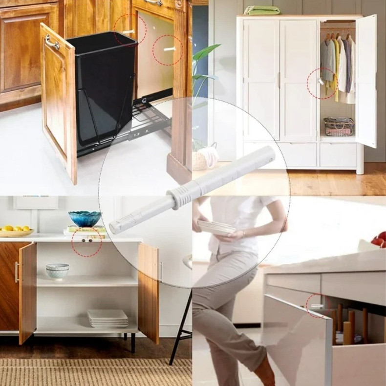 5pcs Soft Close Cabinet Door Damper Buffers Push To Open Drawer Stop Set - NEW gallery