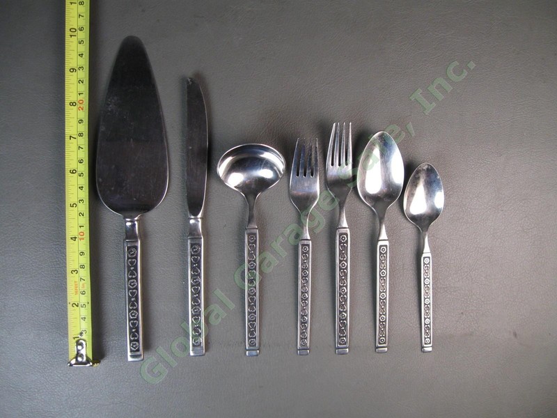 39pc Gorham Hacienda Stainless Mid Century Flatware Set Fork Spoon Knife Serving gallery