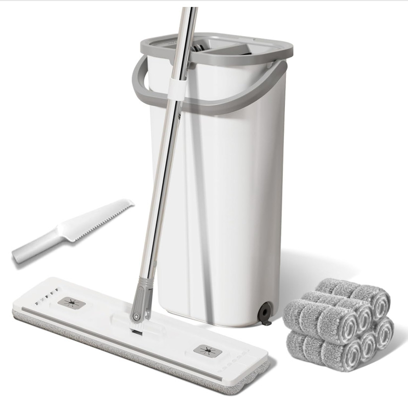 Plastic Mop and Bucket Set: Mop with Wringer for Vinyl Plank Floors Wall Mop Cle gallery