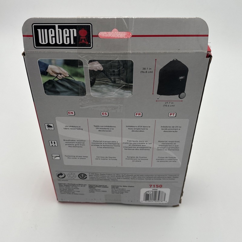 Weber Grill Cover 22in Master-Touch Black Polyester Premium 7150 Weatherproof gallery