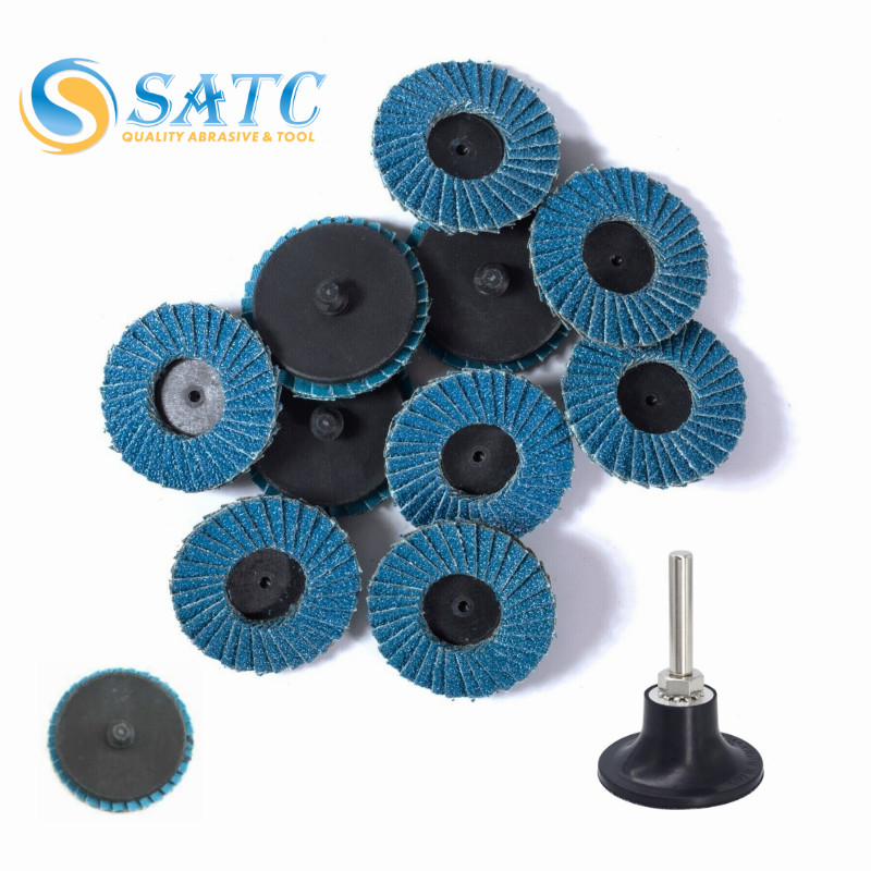 10PC Quick Change 2 inch Roll Lock Flap Sanding Disc 40-120 Grit for Die Grinder gallery