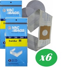 (6 Pack) For Eureka Type H Princess Canister Vacuum Bags to Fit Part 52323-6