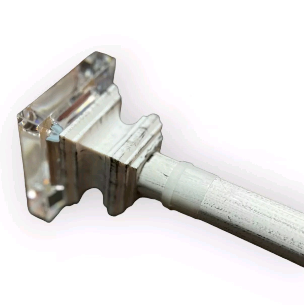 Prism 66 in. - 120 in. Adjustable Length 1 in. Dia Single Curtain Rod Kit White gallery