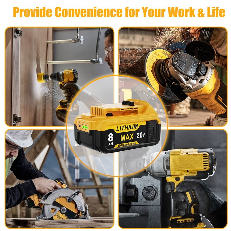 DCB200 8.0Ah Battery & Charger Combo For DeWalt 20V MAX Cordless Tools US Plug gallery