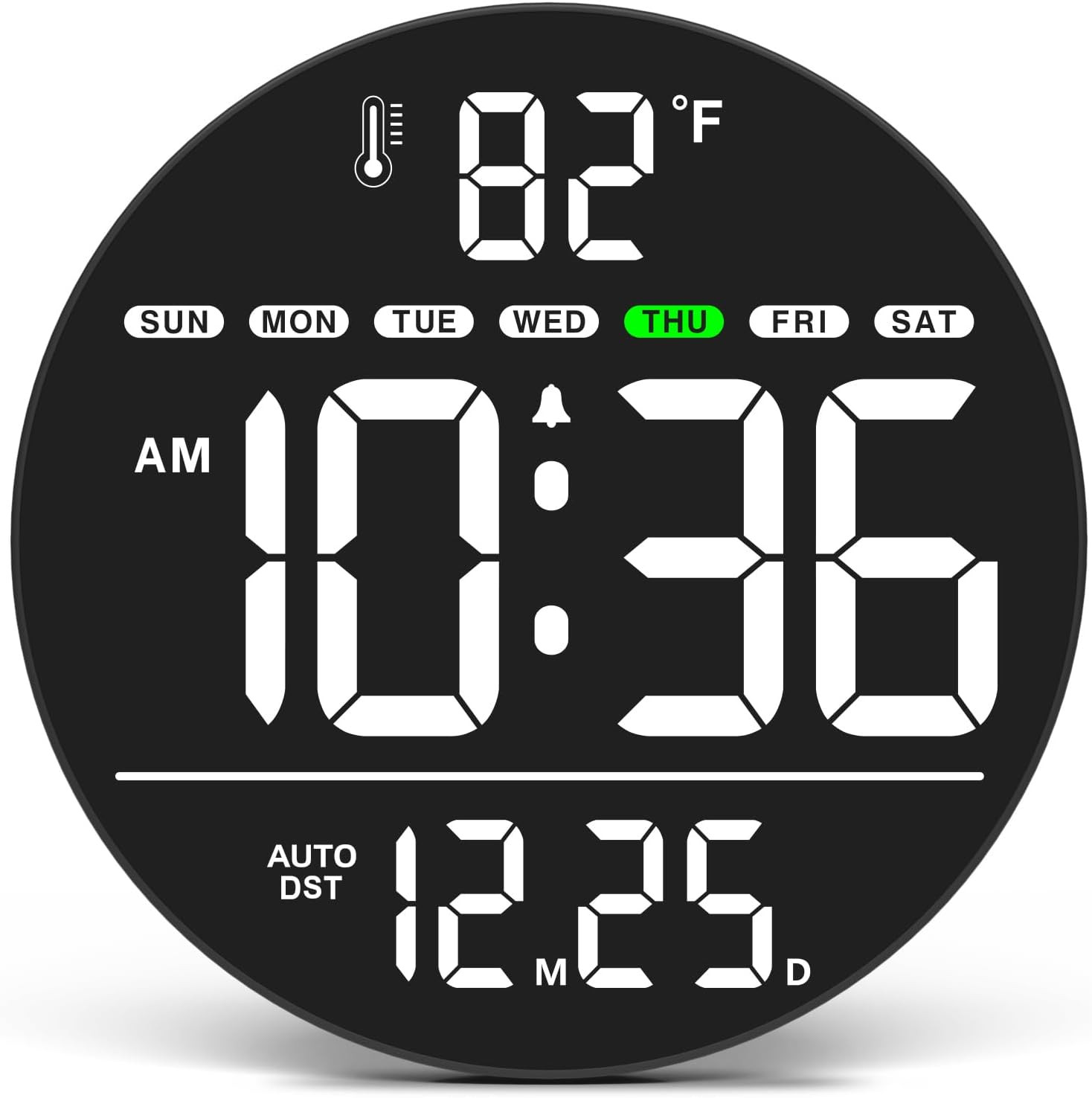 Large Digital Wall Clock with LED Display, Electric Wall Clock with Temperature, gallery