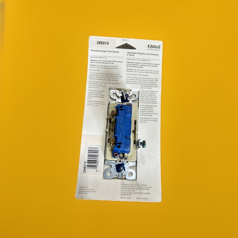 🔥(AN) ***QTY 45*** Eagle C6501V Grounding Single Pole Decorator Rocker Light Sw gallery