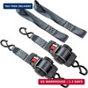 2 Pack Retractable Ratcheting Straps - 2 Inch x 10 Feet, 3,000lbs Break Strength gallery