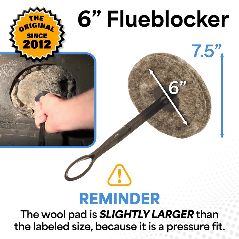 5"– 6" Round Chimney Flue Plug – Wool Draft Stopper for Fireplace and Wood St... gallery
