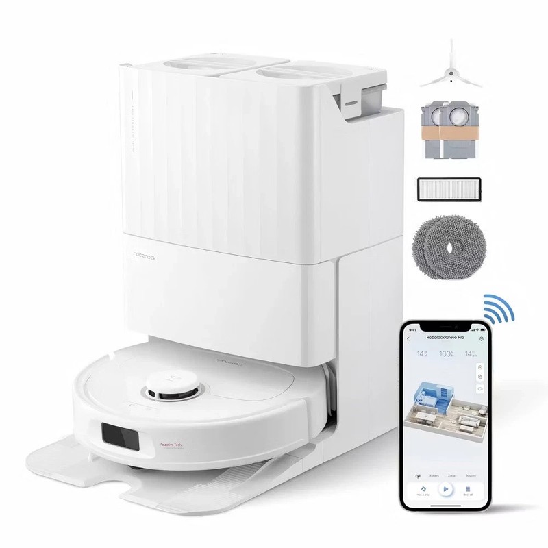 Roborock Qrevo Pro Wi-Fi Connected Robot Vacuum & Mop with FlexiArm Edge Mopping gallery