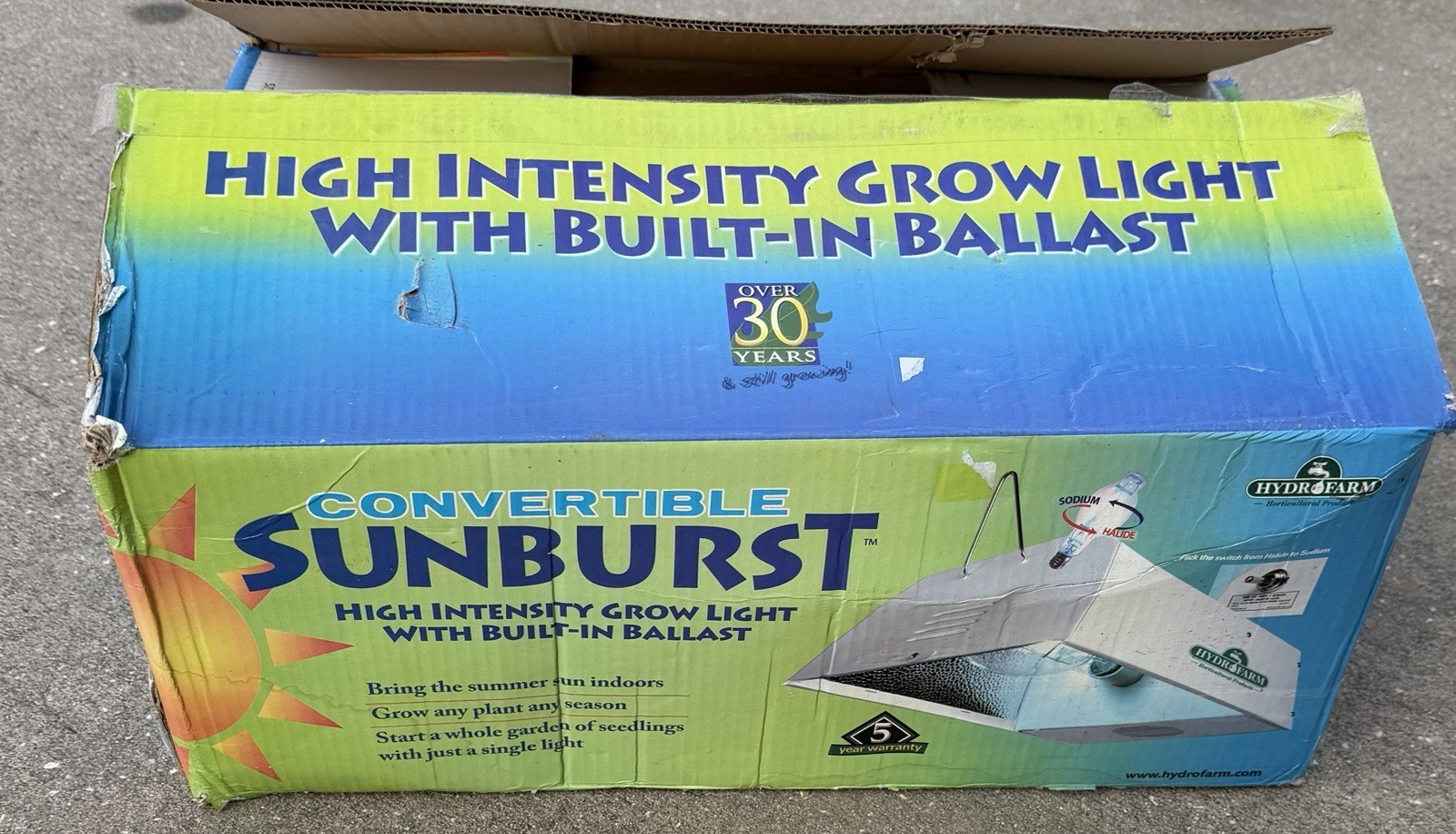 Hydrofarm Sunburst Convertible Grow light SBC 400 New open box gallery