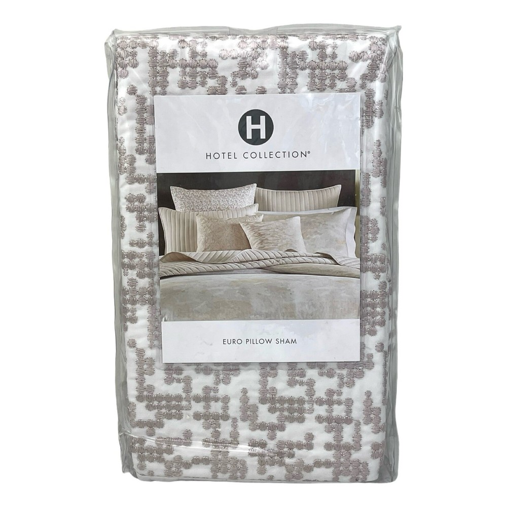 Hotel Collection Cloudscape Embroidered Cotton EURO Sham BLUSH - $135