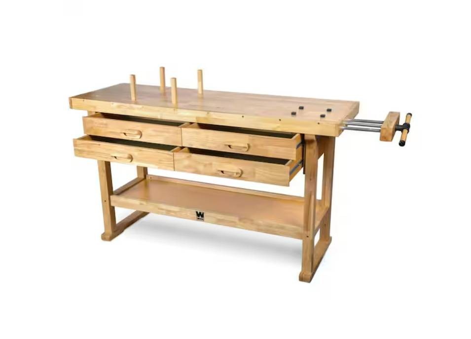 Heavy-Duty Workbench with 4 Drawers 60 by 20 in. / Onboard Vice gallery