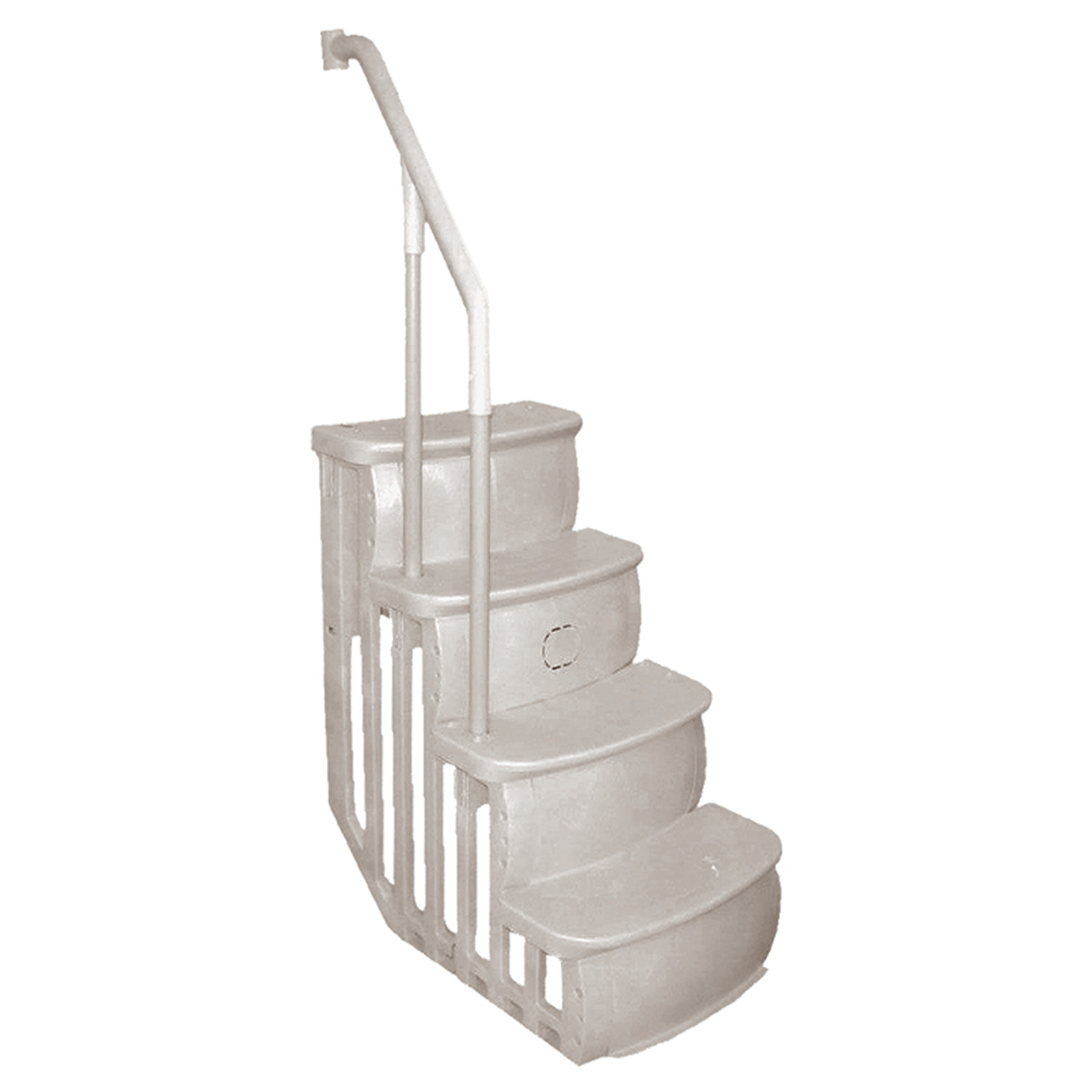 Main Access Smart Step 24 Inch Wide Swimming Pool Entrance w/ Hand Rail, Taupe gallery