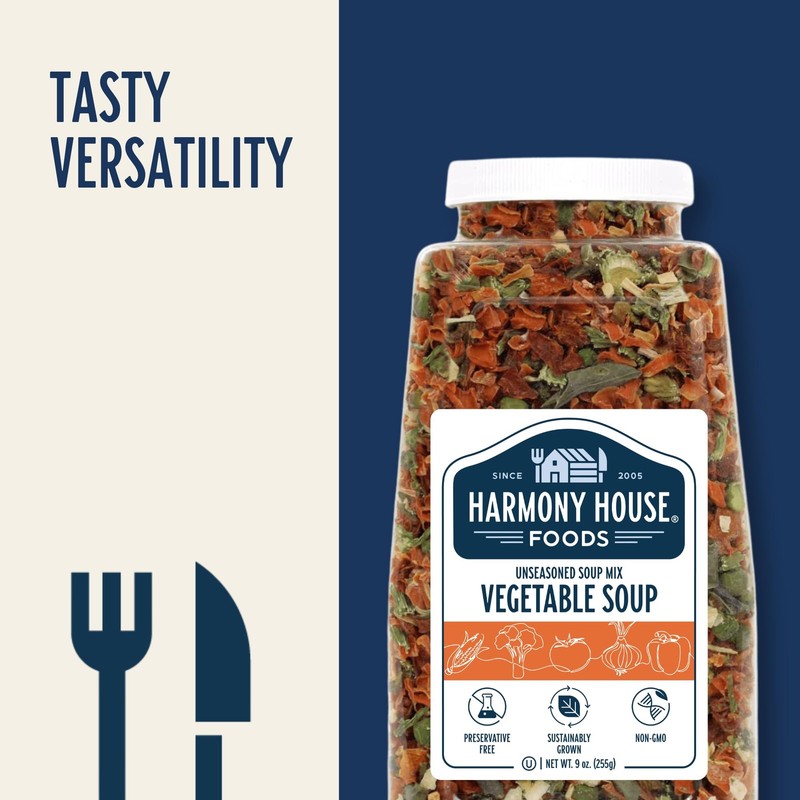 Harmony House Vegetable Soup Mix - Dehydrated Vegetables for Cooking, Camping, E gallery