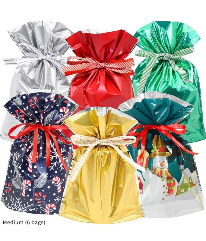 Drawstring Holiday Gift Bags (29) Various Sizes gallery