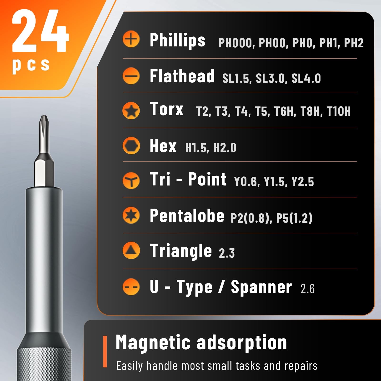 KATERK 25-in-1 Small Screwdriver Set - Precision Mini Precision, Black gallery
