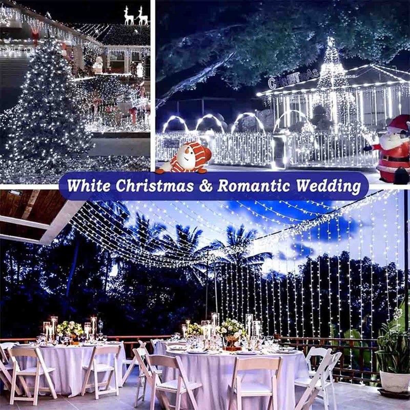 100 LED Solar Powered String Fairy Lights Outdoor Garden Wedding Party Xmas US gallery