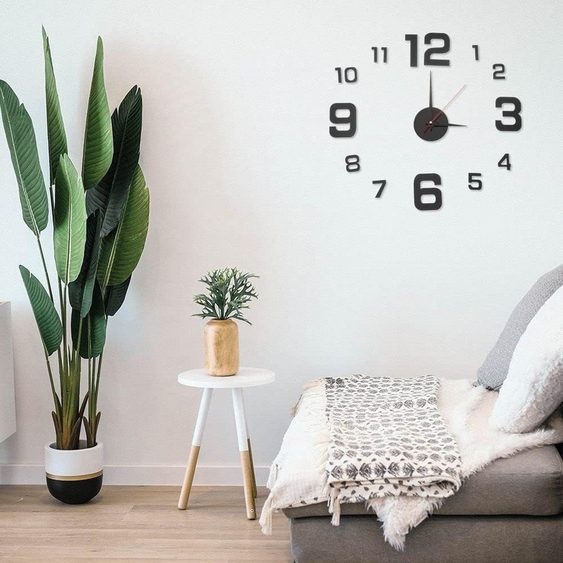 3D DIY Wall Clock, Frameless Silent Wall Clocks Large Decor Sticker for Home ... gallery