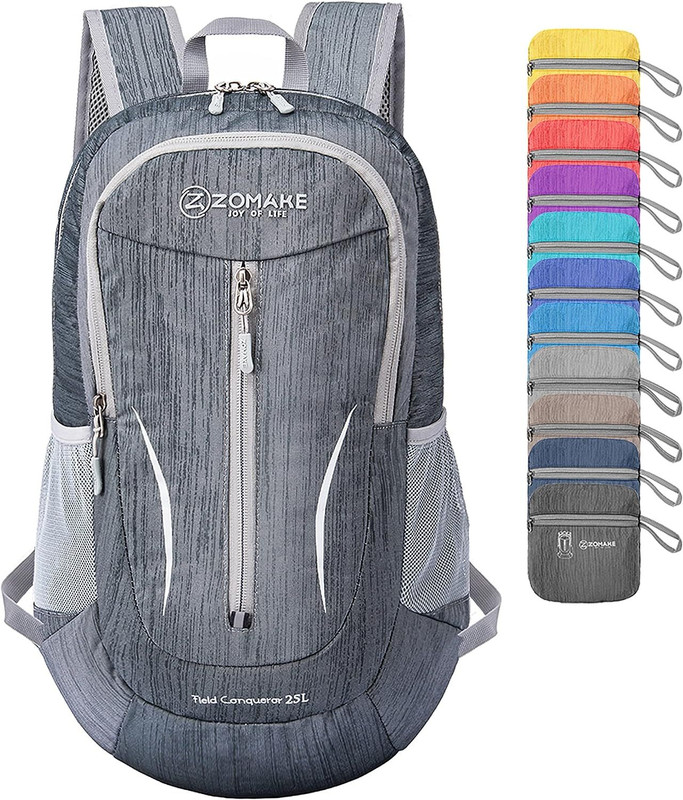 ZOMAKE 25L Ultra Lightweight Packable Backpack – Foldable Hiking Black