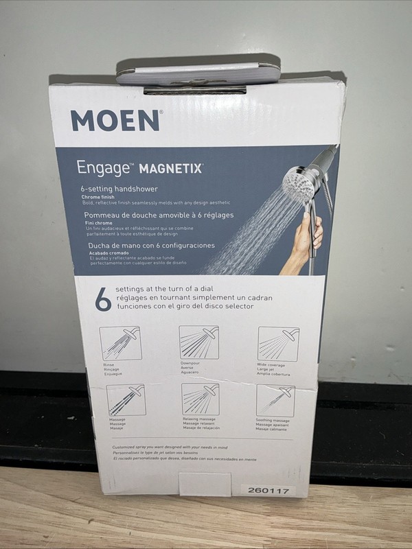 MOEN Engage 6-Setting Chrome Handheld Magnetix Shower Head Spray Wand - 26100EP gallery