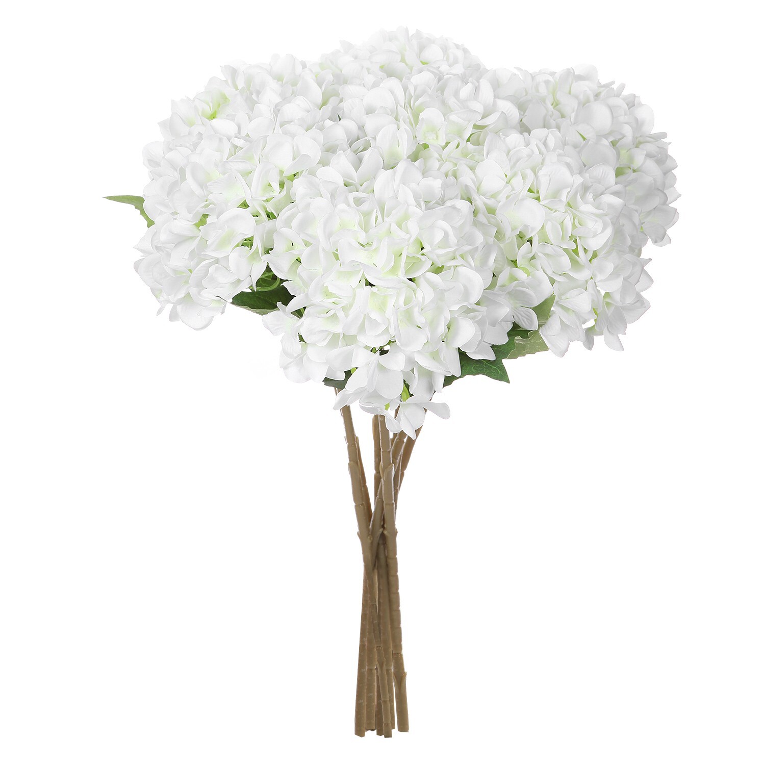 EZFLOWERY 5 Pcs Artificial Silk Hydrangea Flowers 18'' Bouquet Arrangement White gallery