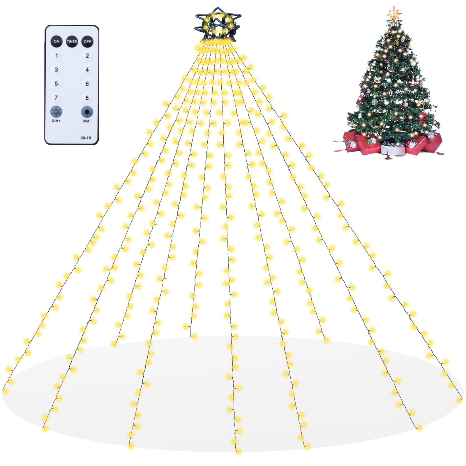 Christmas Tree Lights with Remote 400 LED 10 Lines Christmas Lights for Tree ... gallery