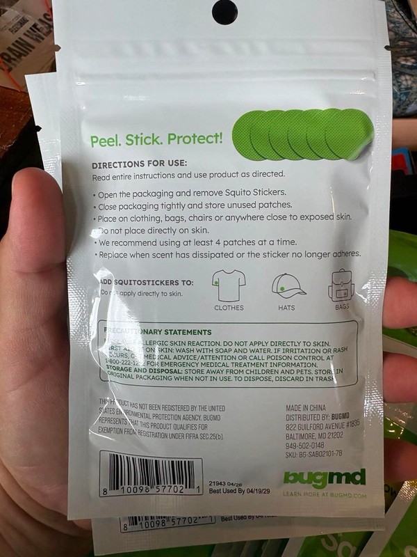 BugMD Plant-Powered Squito Stickers for Kids & Adults – 2 Packs gallery