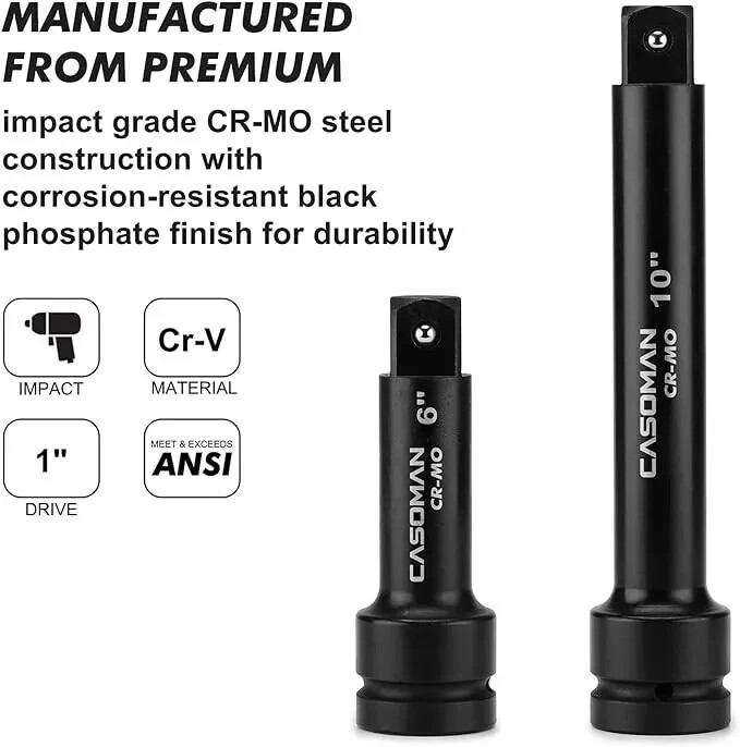 1inch Drive Impact Extension Bars Length 6" & 10" Impact Socket Extension Crmo gallery