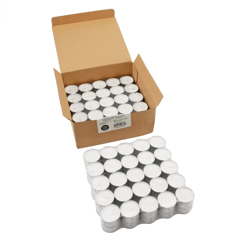 Stonebriar 100 Pack Unscented 8 Hour Extended Burn Time Tea Light Candles, Wh... gallery