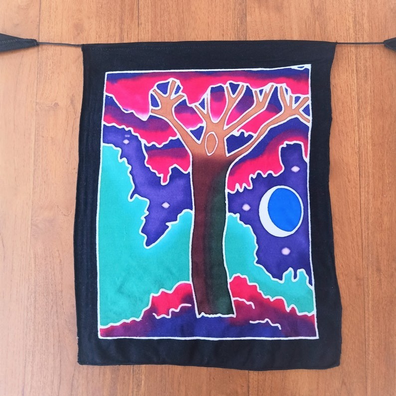 Batik Goddess Flags Set, Handmade Rayon Home Decor gallery