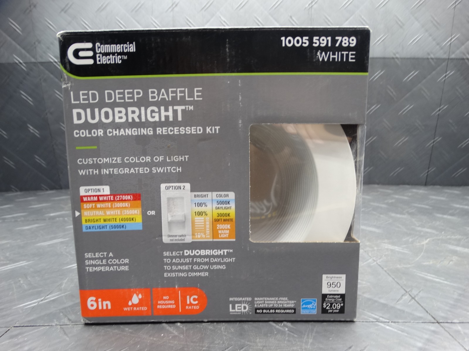 Commercial Electric Ultra Baffle LED 6in Adj Color Temp Canless Recessed Light gallery