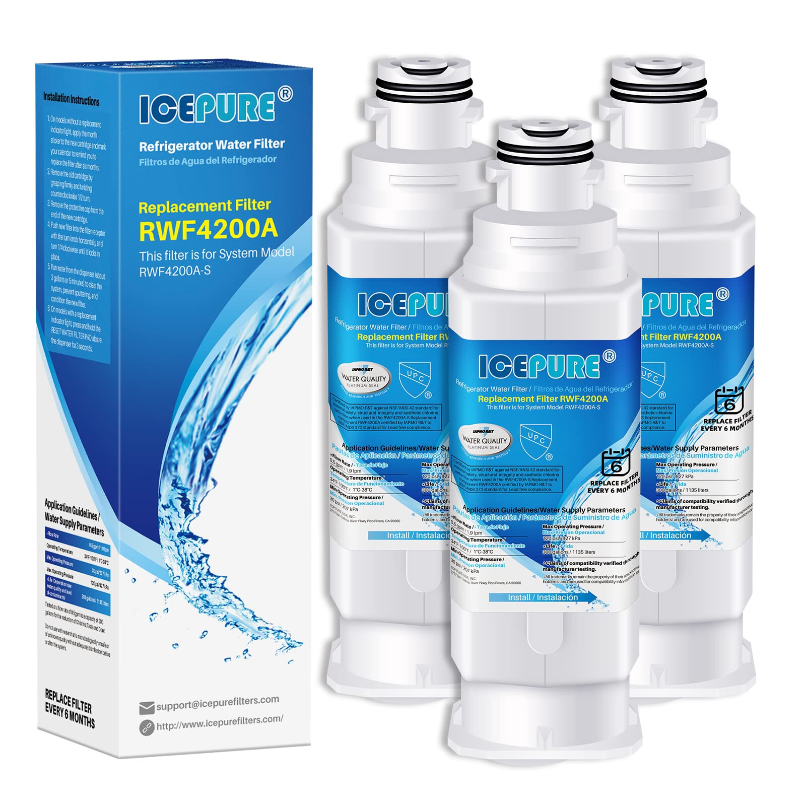 ICEPURE RWF4200A Replacement for Samsung HAF-QIN/EXP, HAF-QIN,DA97-08006C, 3PACK gallery