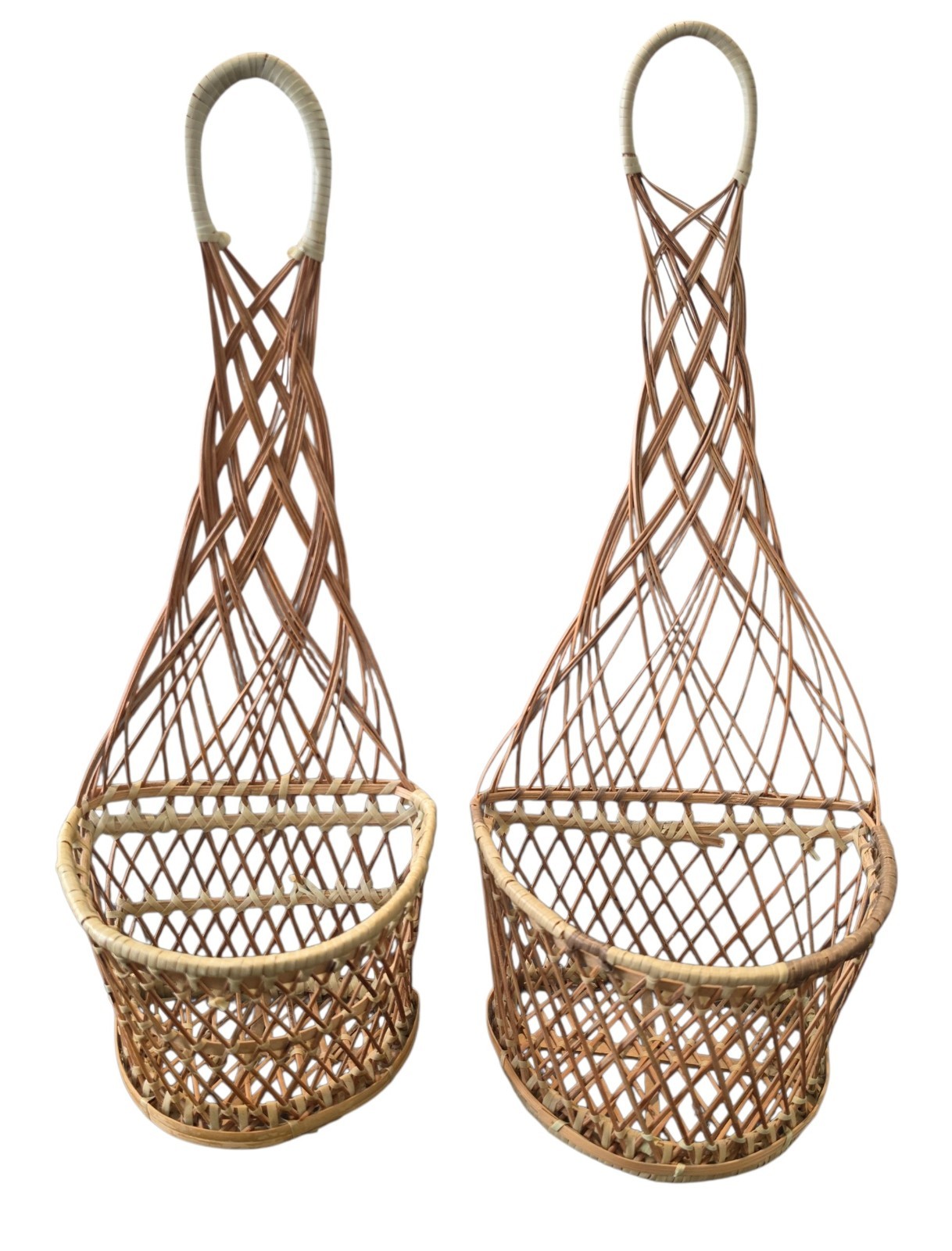 Wicker Rattan Woven Wall Hanging Baskets Boho Cottagecore gallery