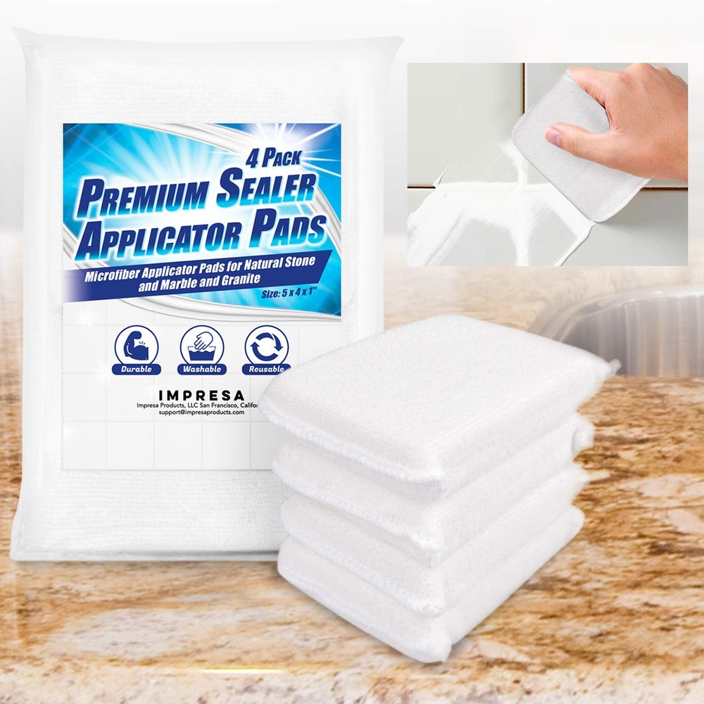 Impresa Reusable Microfiber Sealer Applicator Pads 4-Pack - Multi-Surface & Grou