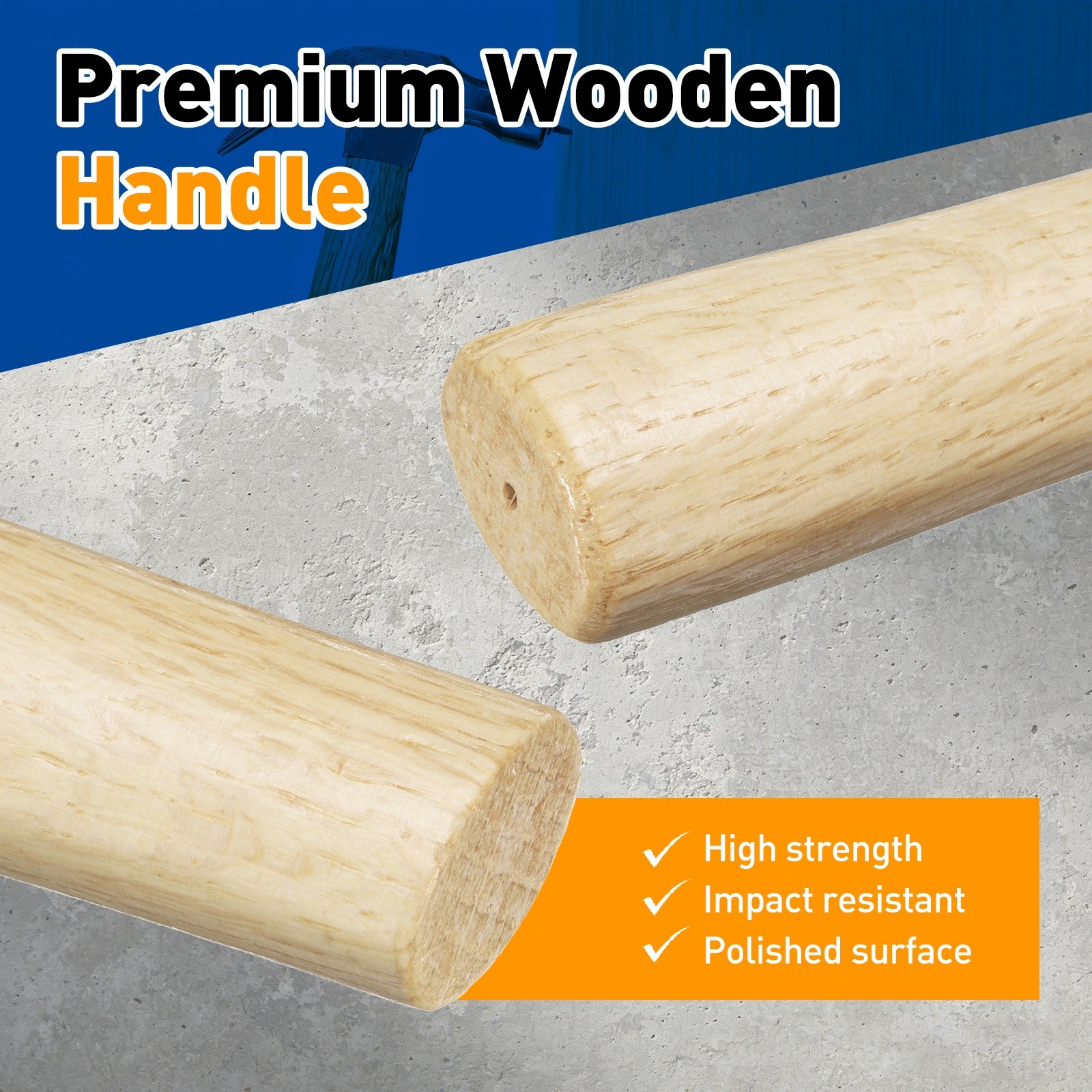 Wood Sledge Hammer Handle 14.8" Hammer Wooden Replacement Handles for 3 Lb gallery