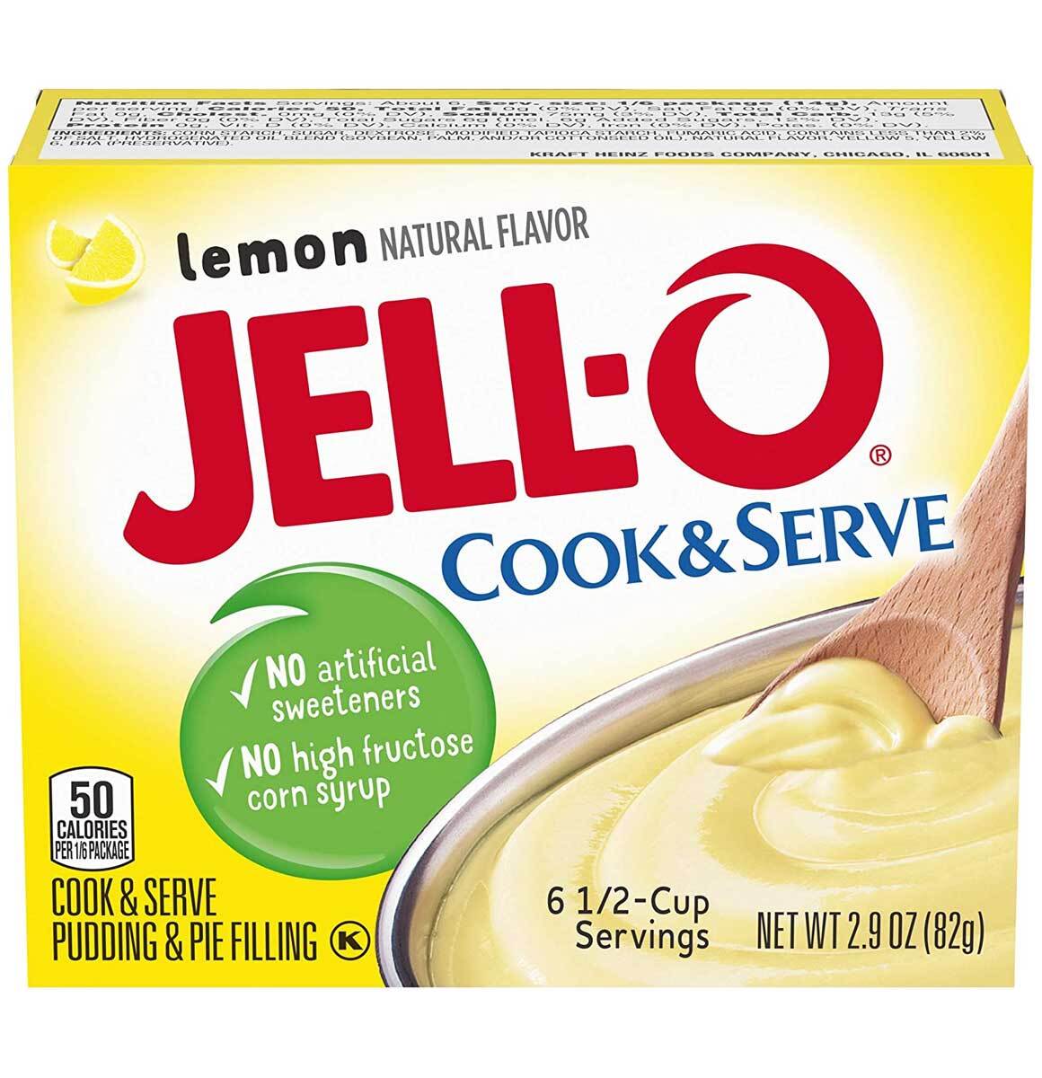 Jell-O Cook & Serve Pudding & Pie Filling Lemon Flavor - 2.9 Oz - Pack of 12 gallery