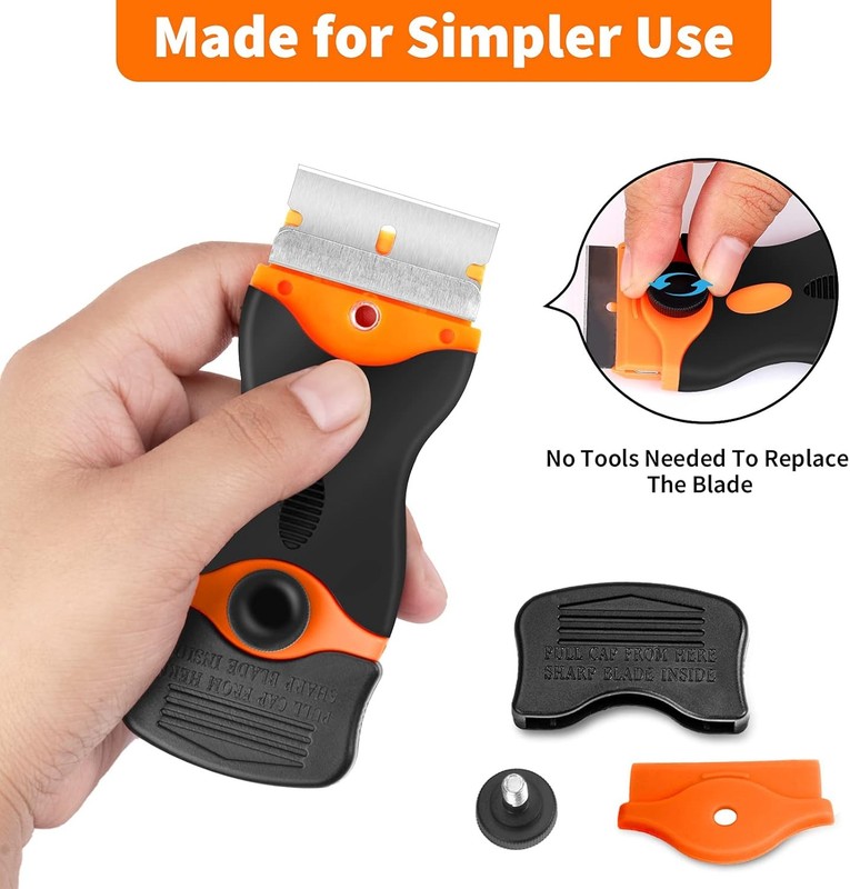 Razor Blade Scraper Tool - Razor Scraper with 40 Metal & Plastic Blades, gallery