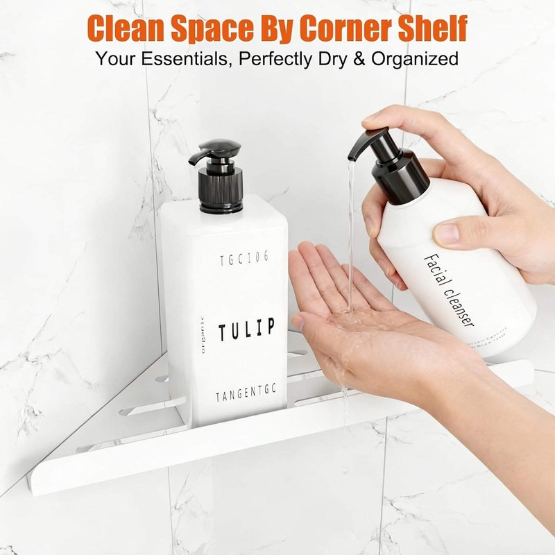 Shower Caddy, 4 Pack Bathroom Corner Shelf, Triangle Shelf Storage for Bathroom gallery