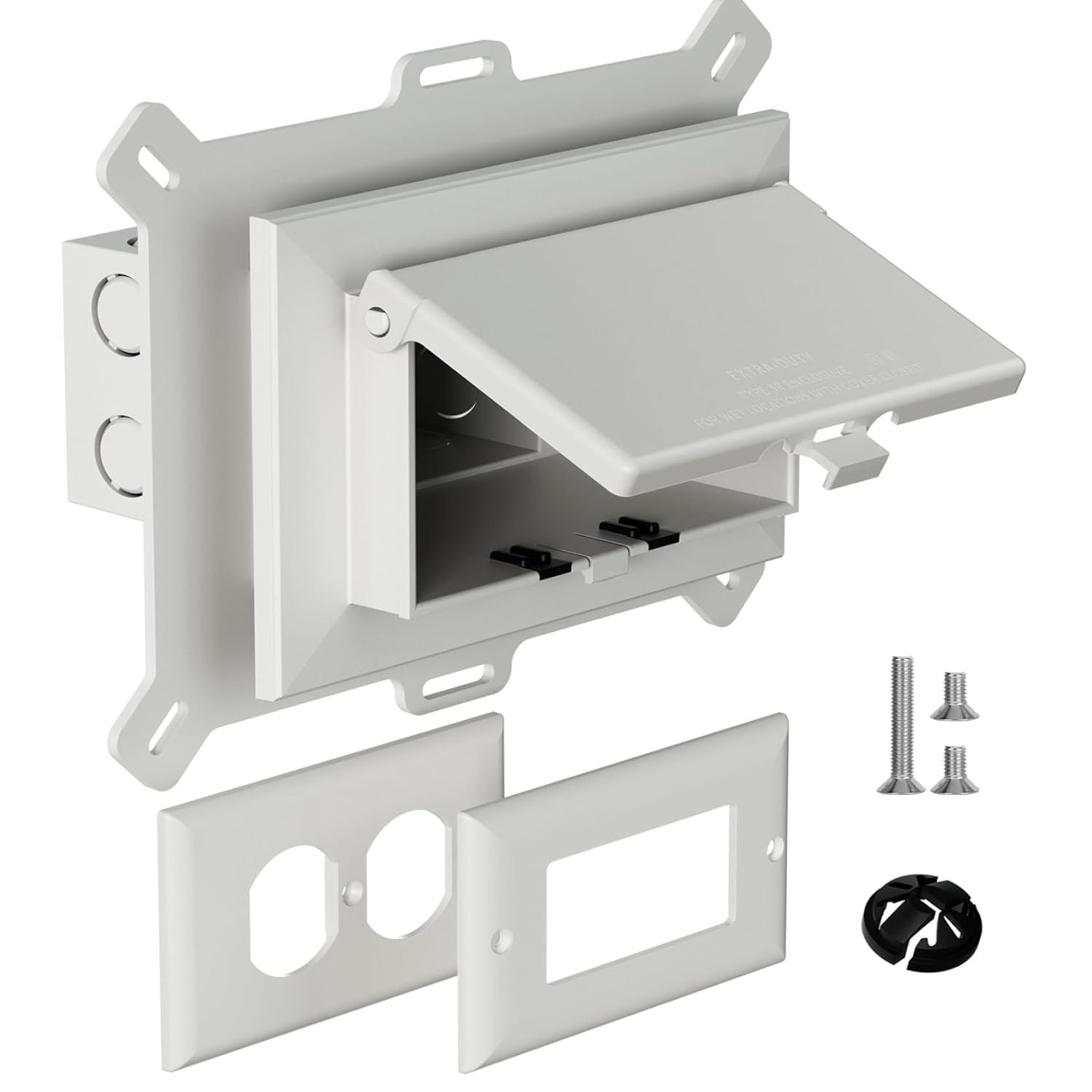 Recessed Outlet Box, DBHS1W-1 Low Profile Electrical Outlet Boxes, Wall Plate... gallery