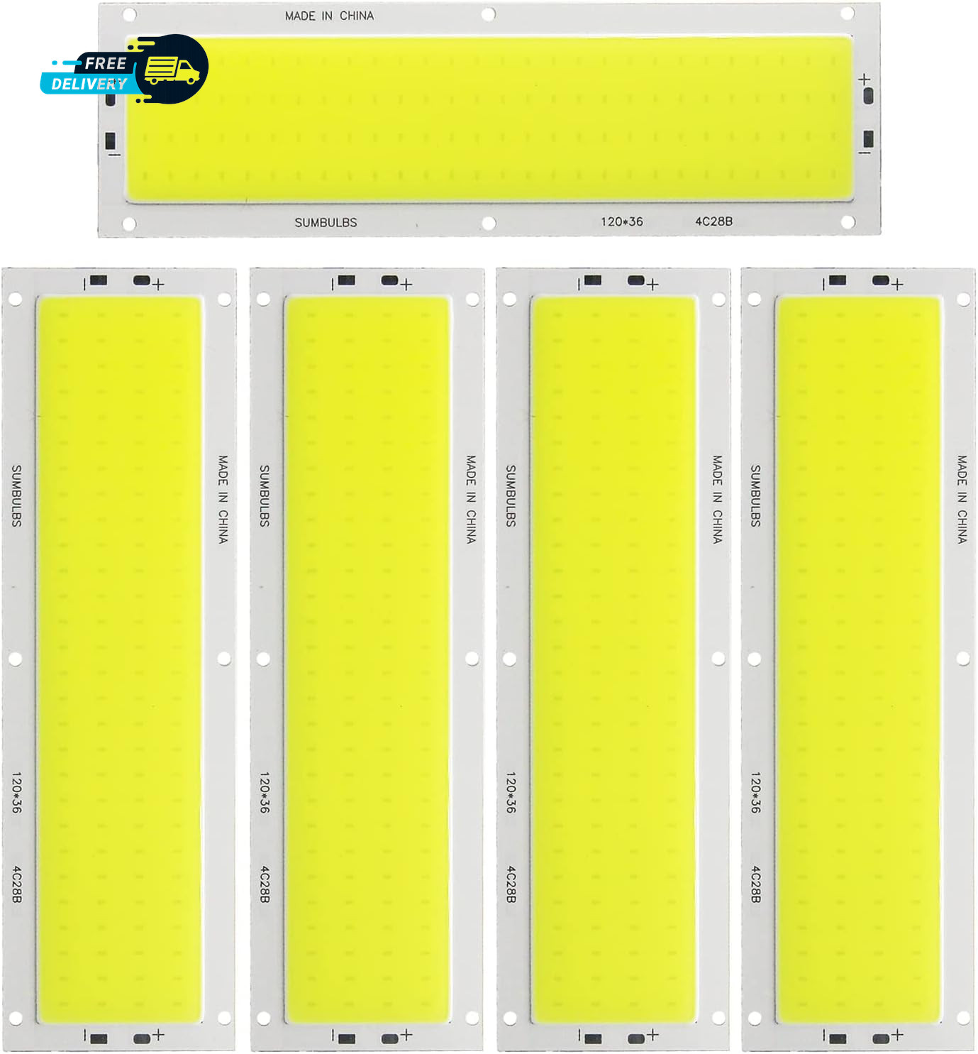 5 Pack COB LED Bar Lamp Module 112 SMD Chip 1600LM 16W Light gallery