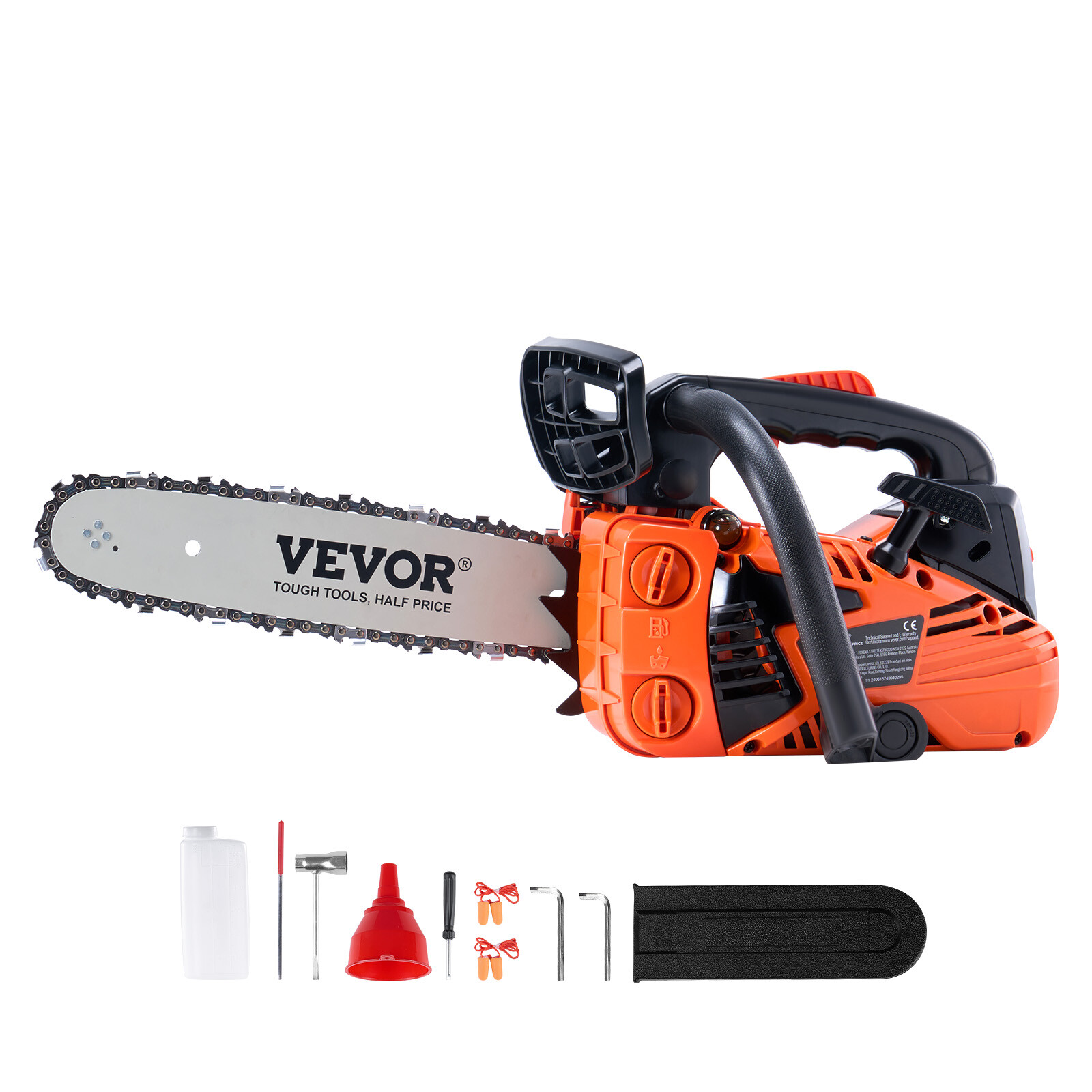 VEVOR 25.4CC 12" Gasoline Chainsaw Powered Wood Cutting Engine Gas Chain Saw gallery