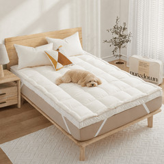 3″ Mattress Topper Feather Bed Protector Pillow Top Plush Organic Cotton Cover