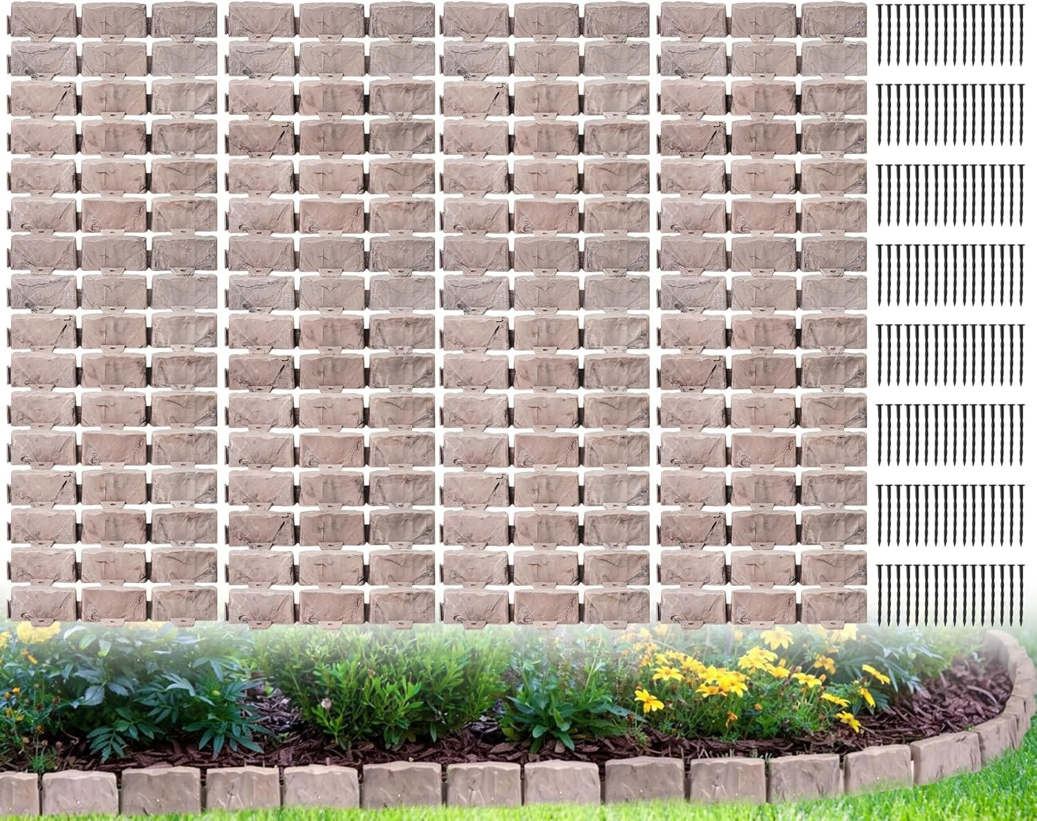 Landscape Edging Garden Edging Border Faux Stone Edging,91Ft X 2.75 in Tall Deco gallery