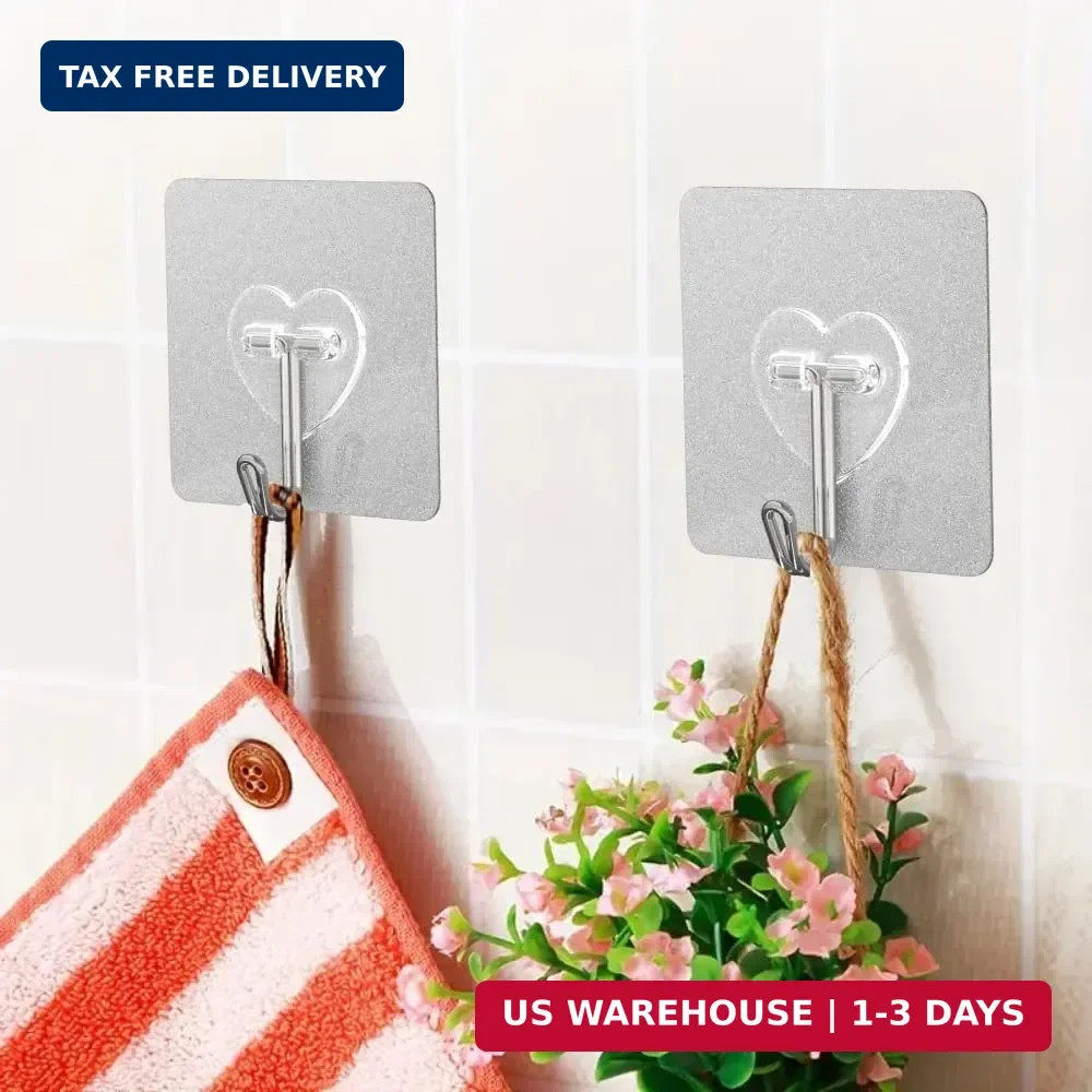 20-Pack Super Sticky Adhesive Hooks - Stainless Steel Hooks Hold Up To 22 lbs gallery