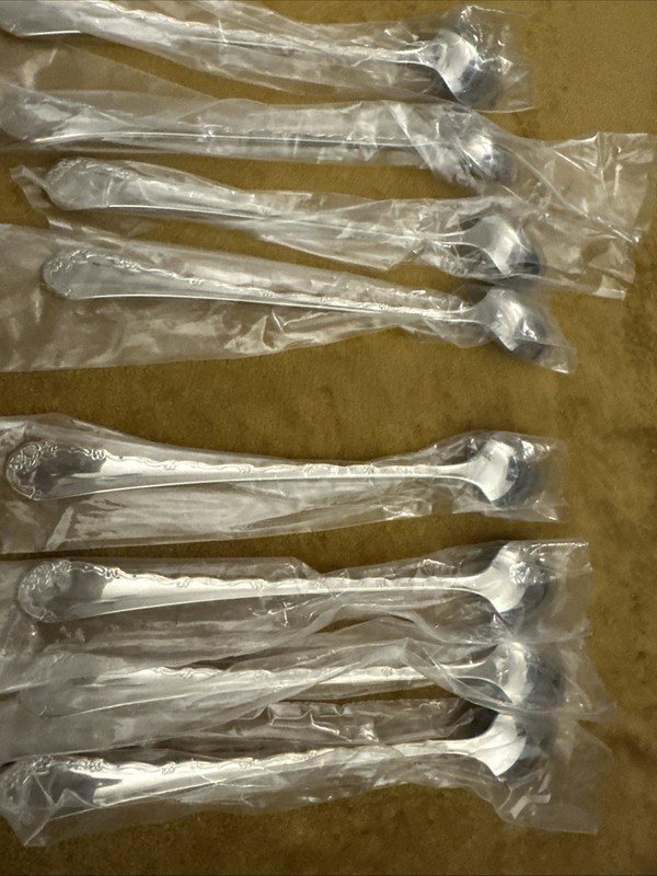 (4) ICED TEASPOONS Oneida Community GOLDEN BELLE ROSE Stainless - (2Available gallery